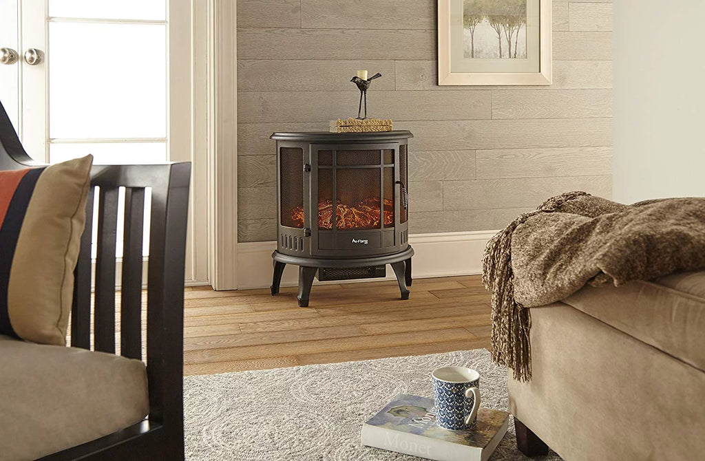 Free Standing Electric Fireplace Stove Black M59493