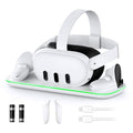 Charging Dock with LED Light and Controller Mount, 2 Rechargeable Batteries, White F555607