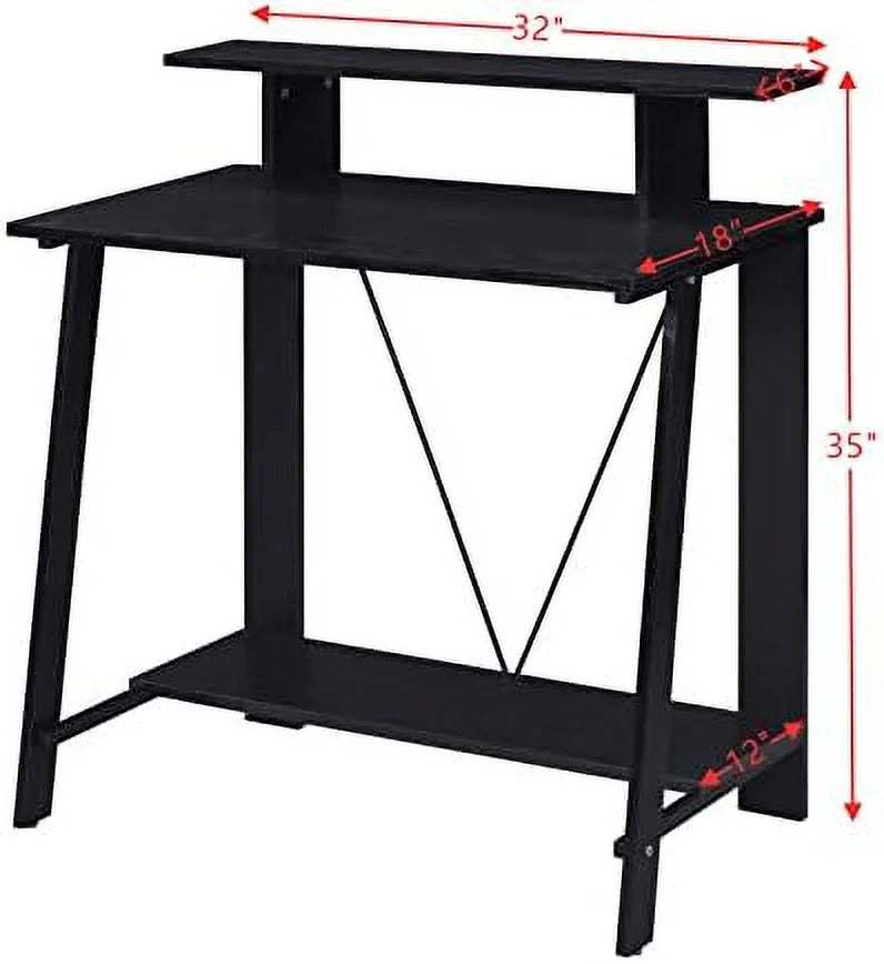 32'' Corner Computer Desk with Shelves E986