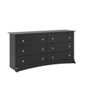 Black 6 Drawer Double Dresser U711414