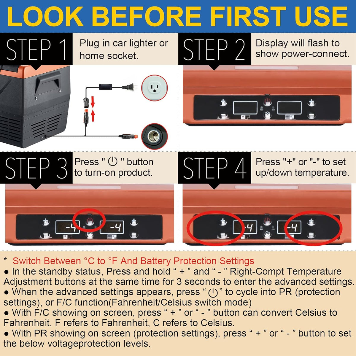 Portable 12V Compressor Fridge Freezer L49946