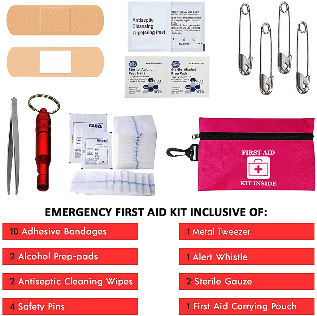 43 Piece Car Emergency Roadside Assistance Kit First Aid Kit Jumper Cables Tow Strap C2741