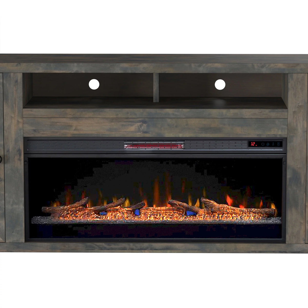 85 inch Rustic Solid Wood Fireplace TV Stand V265680