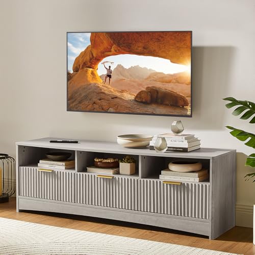 Nature Oak TV Stand with Drawers and Open Shelf H799