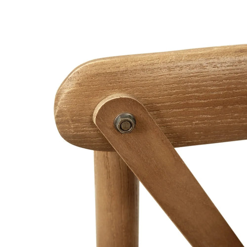 2 Pack Stackable Wood Cross Back Chair Pecan Wood Finish U95518