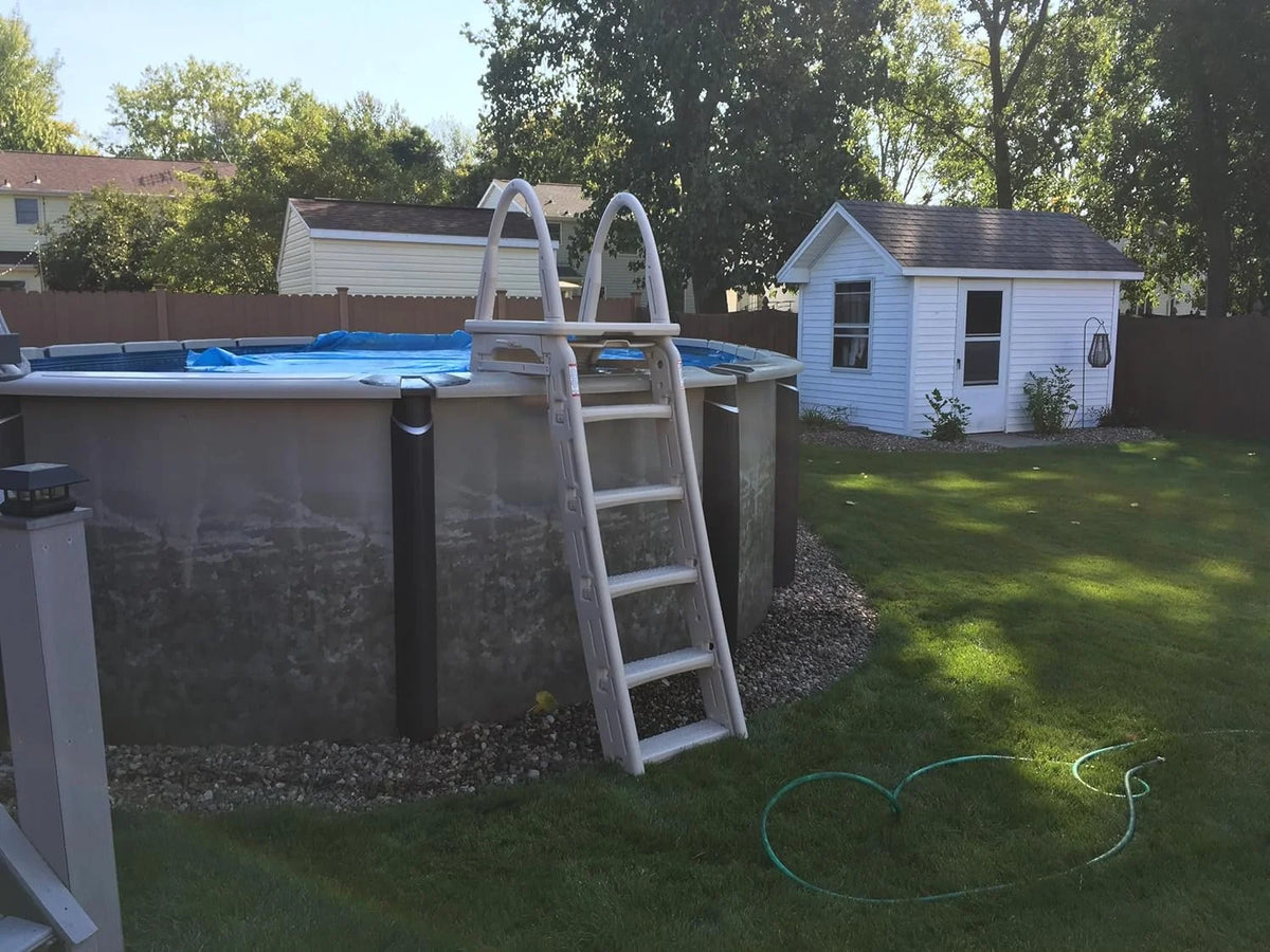 Adjustable A Frame Safety Ladder with Step Barrier M47876