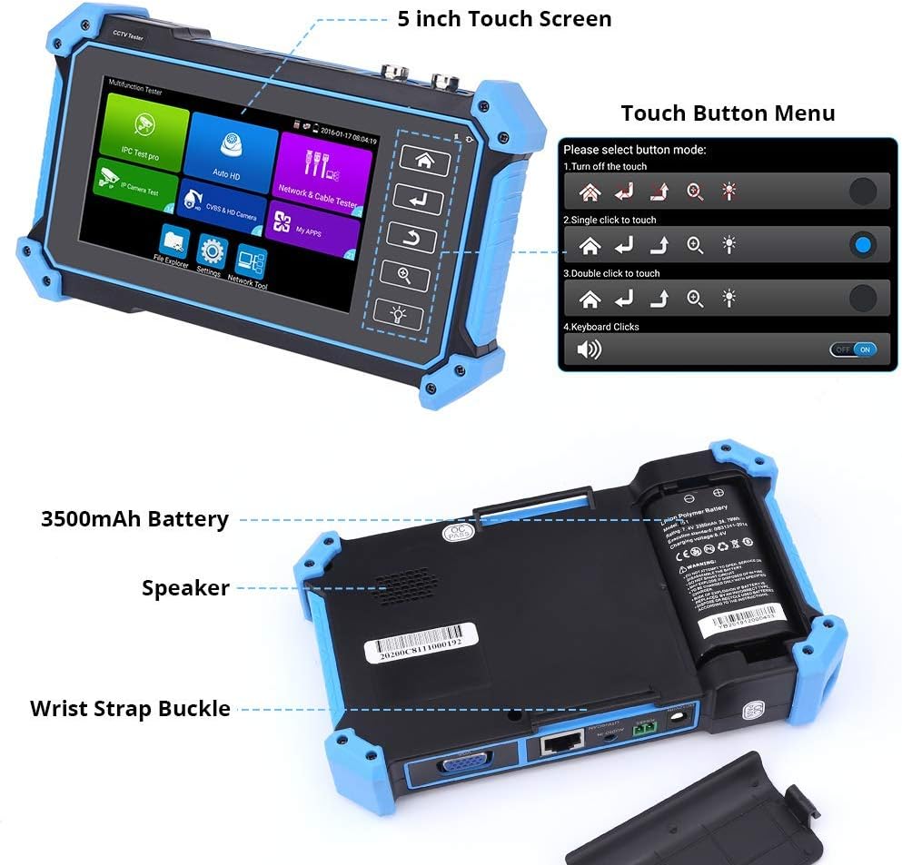 5 in 1 CCTV Tester Camera Tester IP Coaxial High-Definition POE HDMI Input E5054