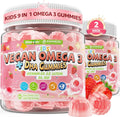 Omega 3 Gummies for Kids 4+, with DHA, Vitamin D3 K2, C, B6 B12, Luetin & Omega 3 6 9, No Fish Taste, Sugar Free Kids Vitamins Gummies, for Brain Bone Eyes Focus Immunity, Fish Oil Alternative, 120Cts - Kansas Nuitrition - HNZSDS J4160