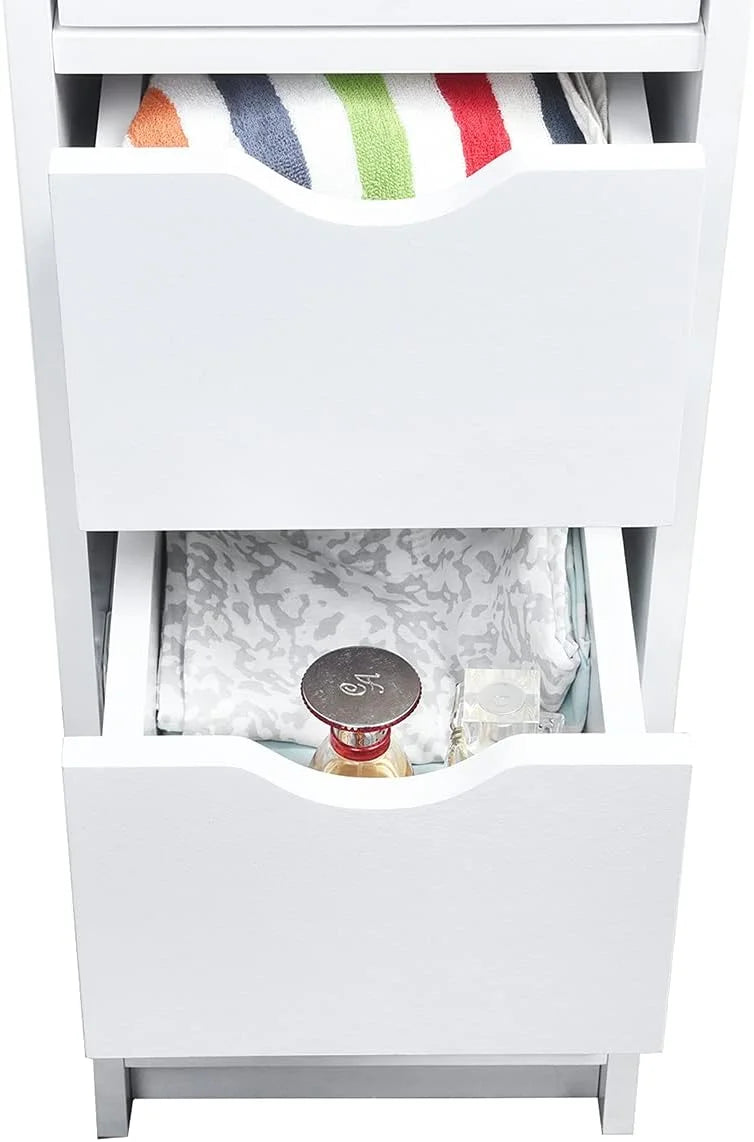 White 4 Drawer Wooden Floor Cabinet D29150