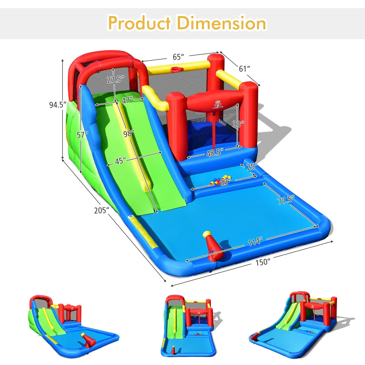 Inflatable Water Slide Kids Bounce Castle with Blower B101