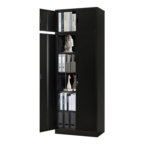 Black Lockable Steel Storage Cabinet with 2 Drawers F273