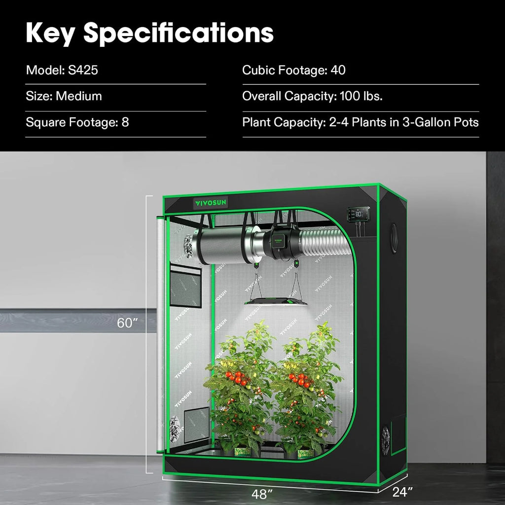 4x2 Grow Tent with Observation Window and Floor Tray Q53500