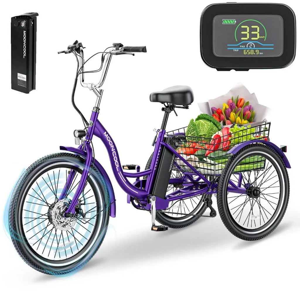 24'' 3 Wheel Electric Tricycle 500W 7-Speed F7131