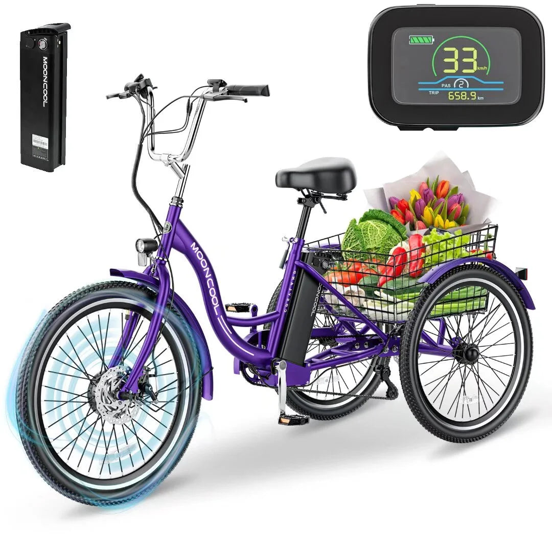 24'' 3 Wheel Electric Tricycle 500W 7-Speed F7131