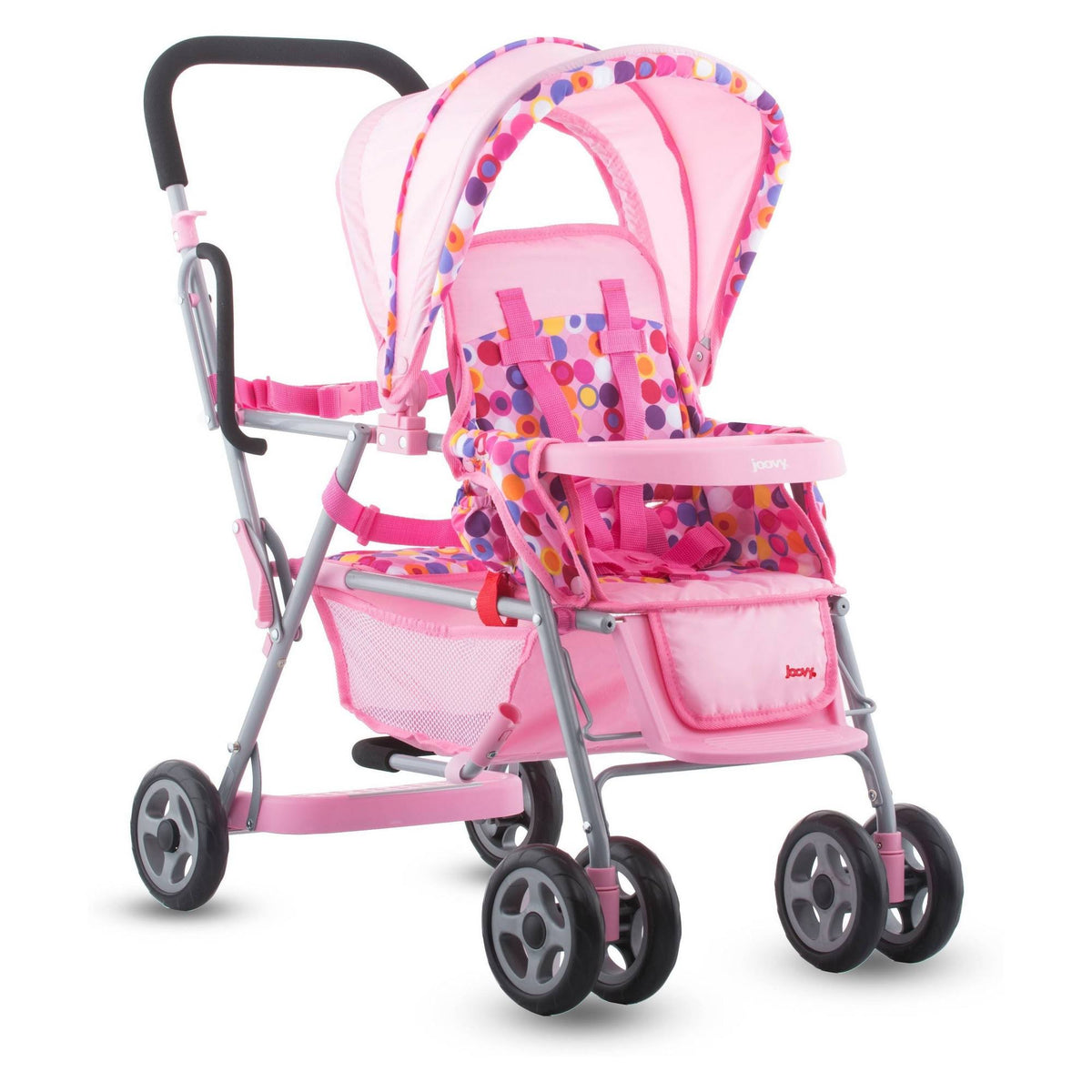 Pink Dot Folding Tandem Stroller W906