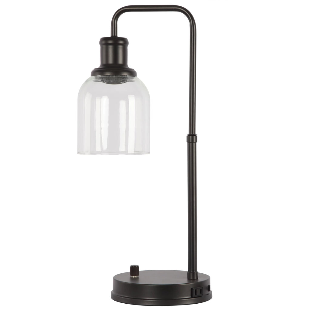 Antique Bronze Desk Lamp with AC Outlet Y63914
