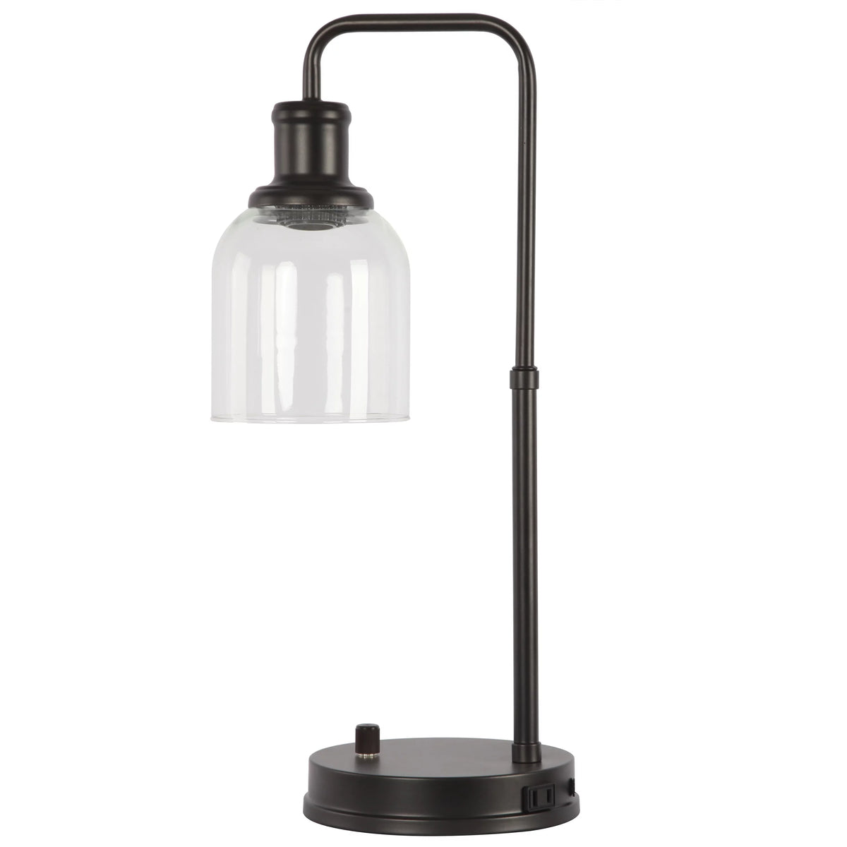 Antique Bronze Desk Lamp with AC Outlet Y63914
