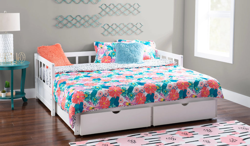 White 2-Drawer Convertible Twin to King Daybed X56931