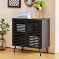 2 Tier Storage Cabinet with 2 Hollowed-Out Doors V615363