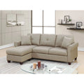 2 Piece Beige Fabric Compact Sectional Sofa Set U938044