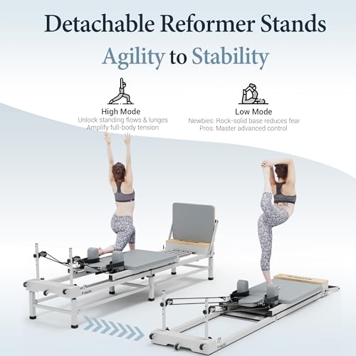 Foldable Pilates Reformer Machine with Adjustable Heights Y8833