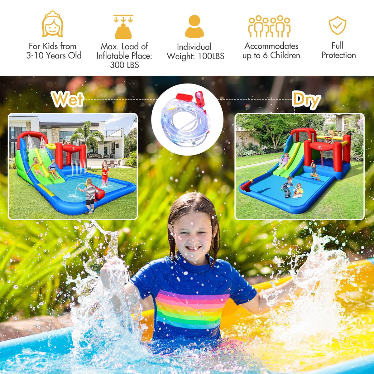 Inflatable Water Slide Kids Bounce Castle with Blower B101