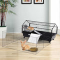 Rolling Metal Small Animal Hutch Cage with Main House and Run G523183