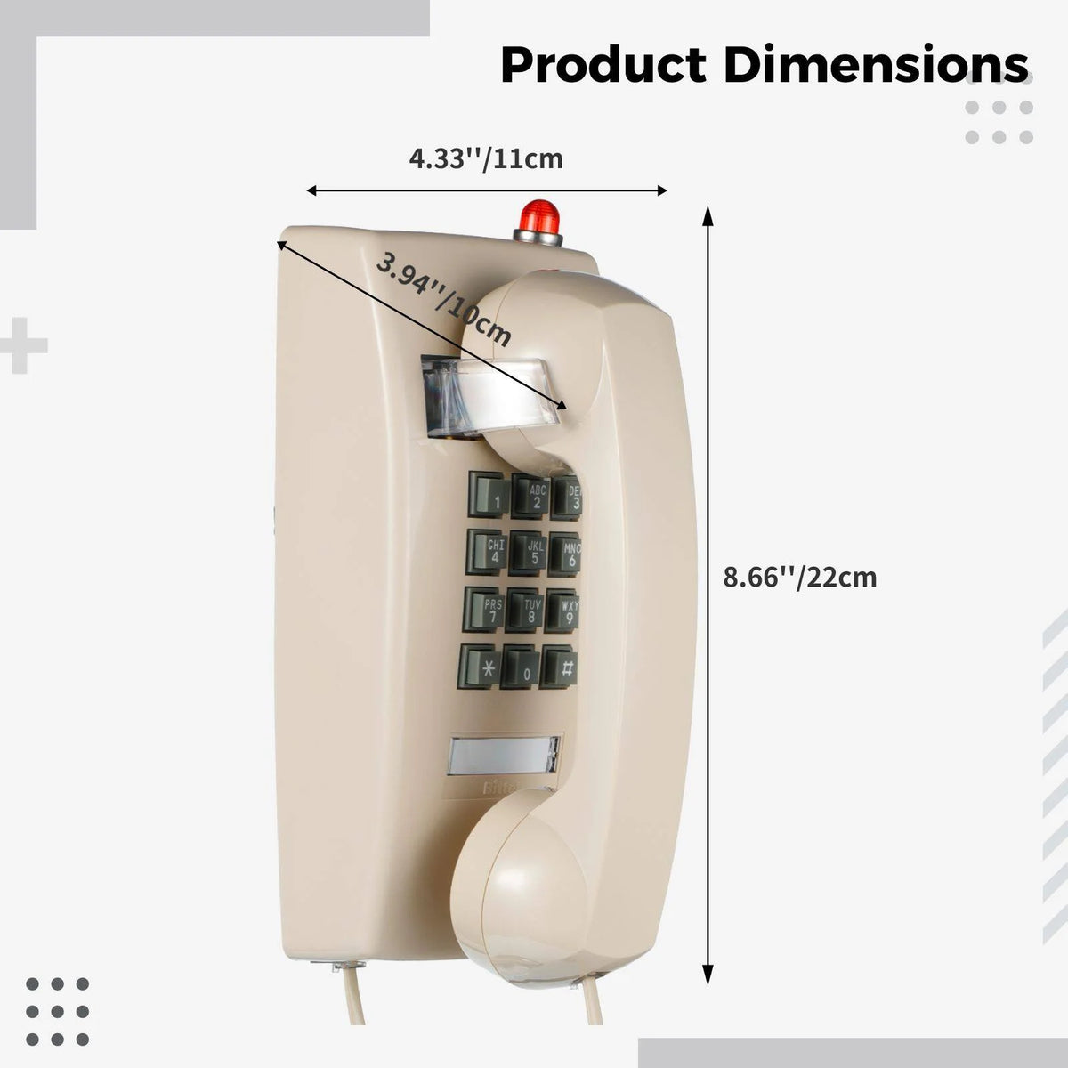 Vintage Corded Wall Telephone A7390