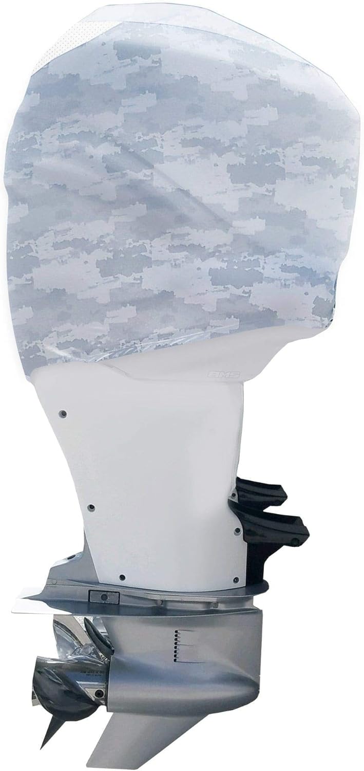 Grey Digital Camo Outboard Motor Cover K3887