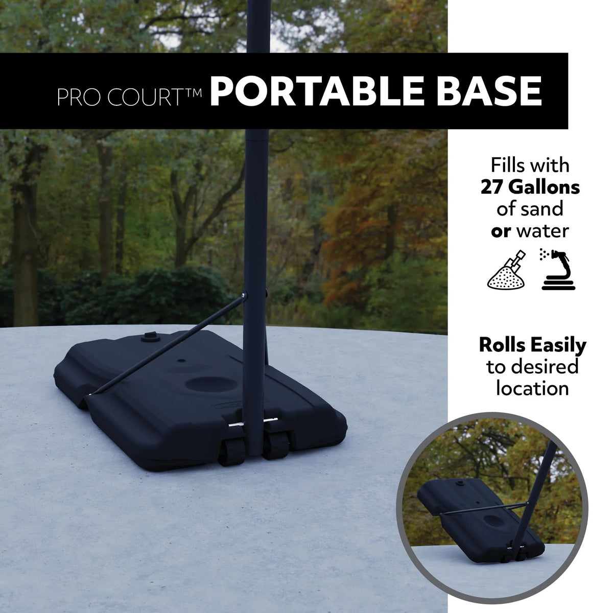 Adjustable Portable Basketball Hoop 44-Inch Polycarbonate I86237