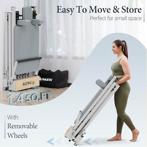 Foldable Pilates Reformer Machine with Adjustable Heights Y8833