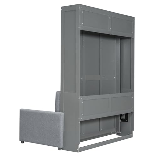 Full Size Grey Murphy Bed with Loveseat Sofa P6139