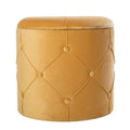 Round Wooden Velvet Ottoman Stool with Lid N686393
