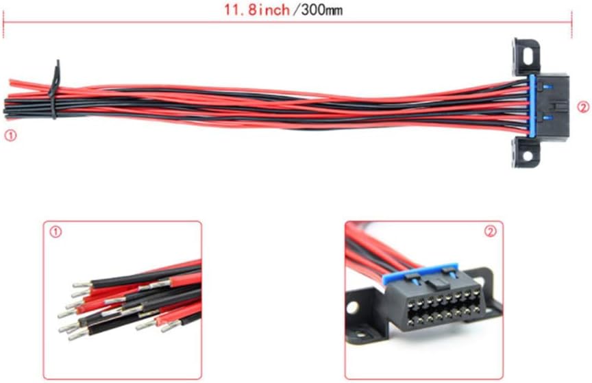 OBD2 16 Pin Female Connector with Cables Pack of 2 A9772