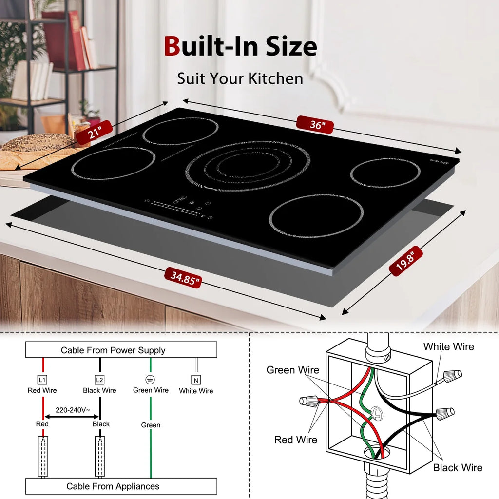 36in 5 Elements Black Radiant Electric Cooktop I45279