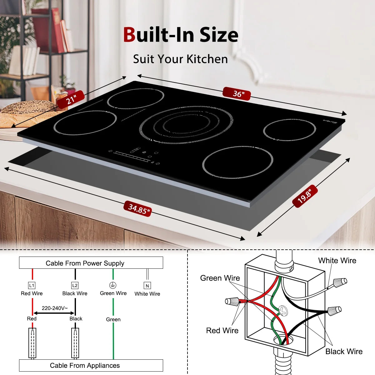 36in 5 Elements Black Radiant Electric Cooktop I45279