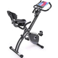 Folding Magnetic Upright Exercise Bike with LCD Monitor W62976