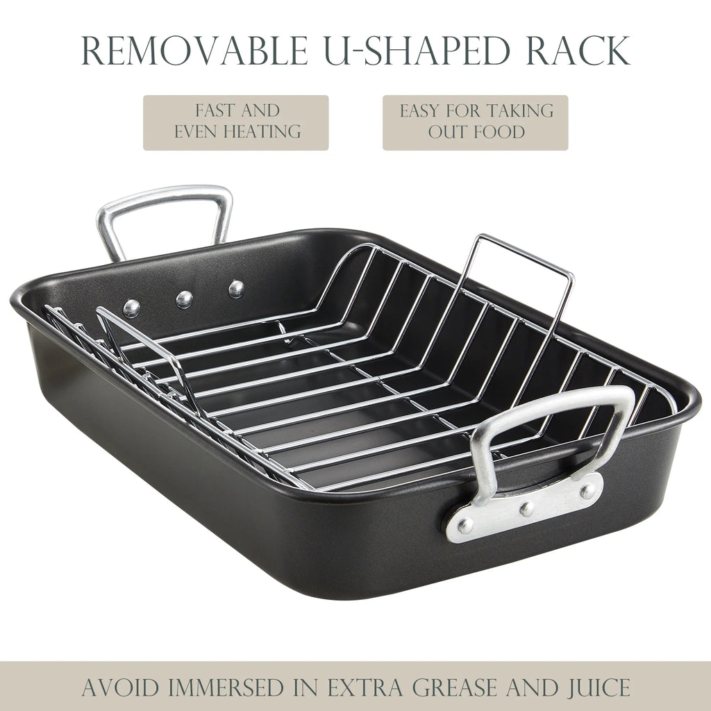 Nonstick Roasting Pan with Rack 15 x 11 inch I465066