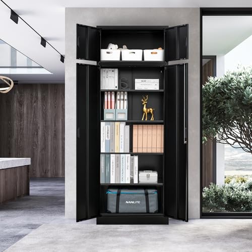 Black Lockable Steel Storage Cabinet with 2 Drawers F273