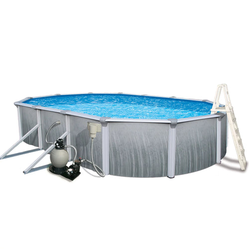 12-ft x 24-ft Oval 52-in Deep Metal Wall Swimming Pool P595051