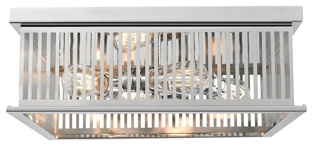 4 Light Flush Mount Polished Nickel I321