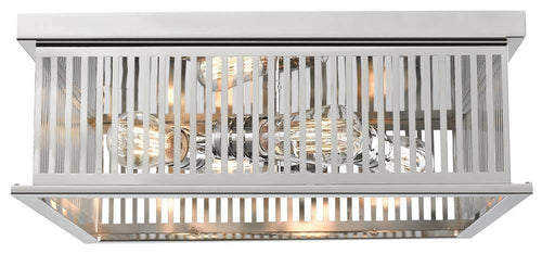 4 Light Flush Mount Polished Nickel I321