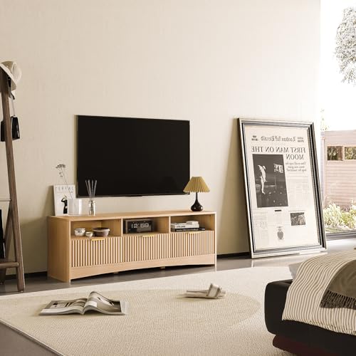 Nature Oak TV Stand with Drawers and Open Shelf H799