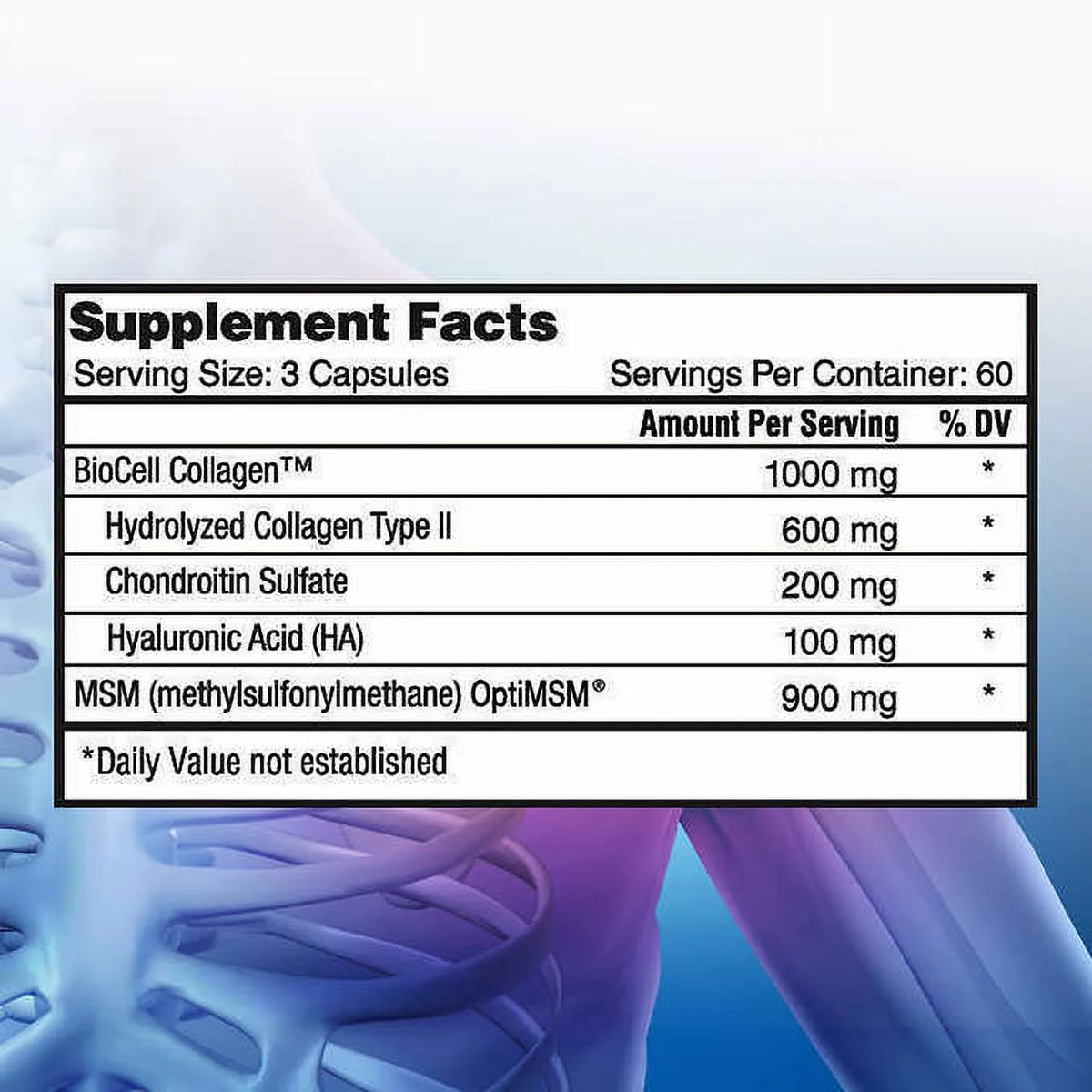 Hyaluronic Acid with Biocell Collagen, 180 Capsules Q160