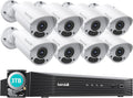 4K PoE Security Camera System 8MP 16 Channel 8Pcs with 3TB Hard Drive P25954
