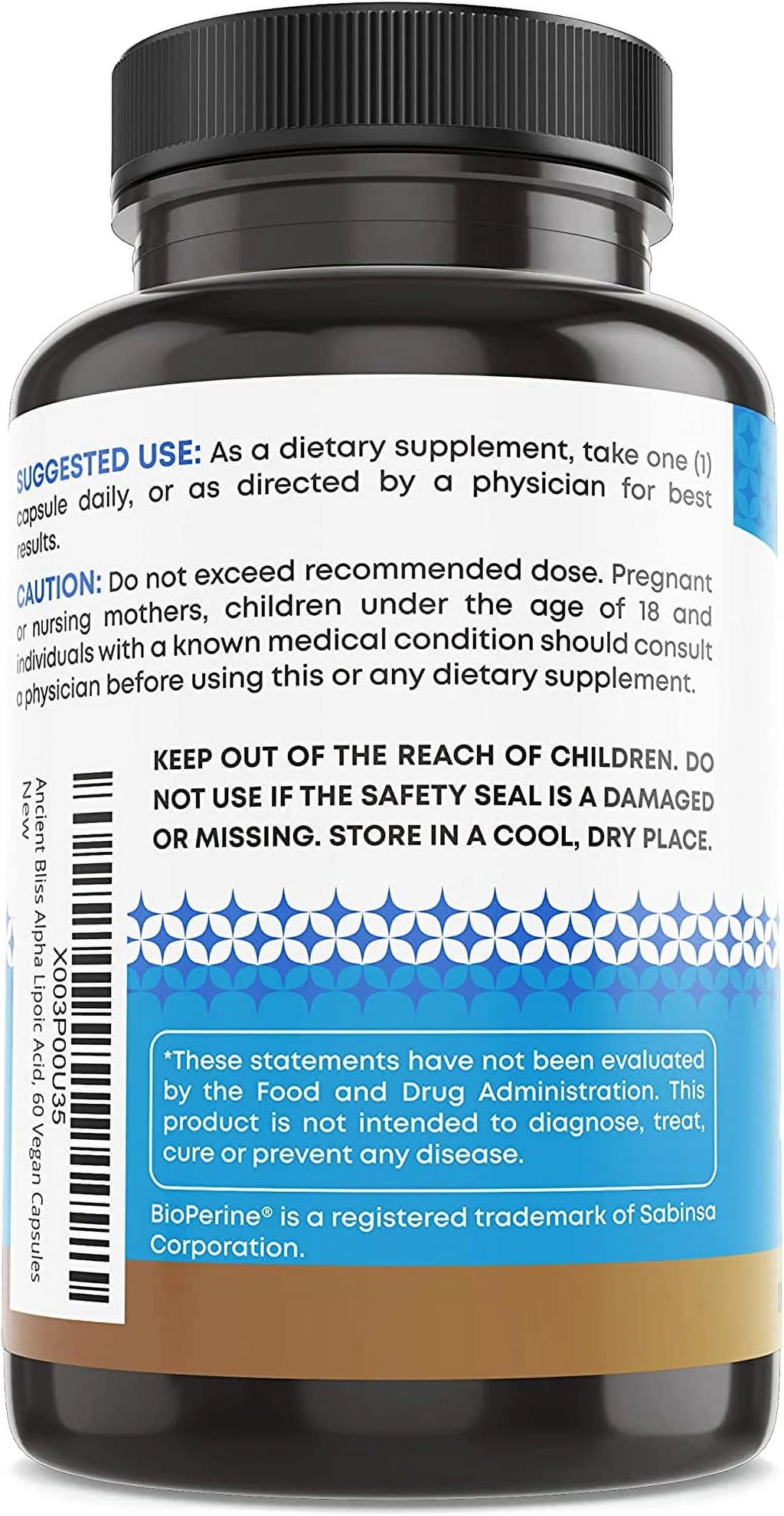 Alpha Lipoic Acid Supplement 600mg 60 Vegan Capsules S532362