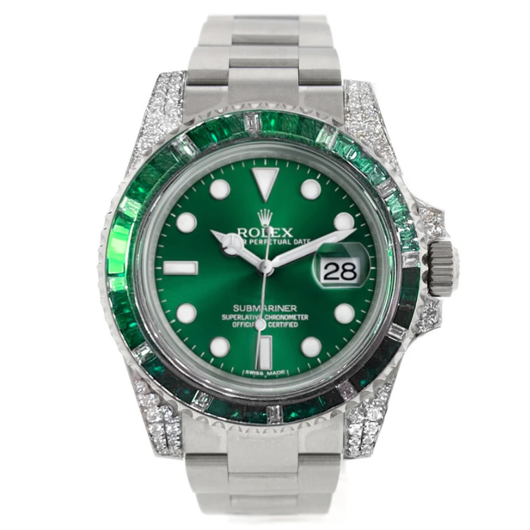Silver Green Diamond 40mm Y89304