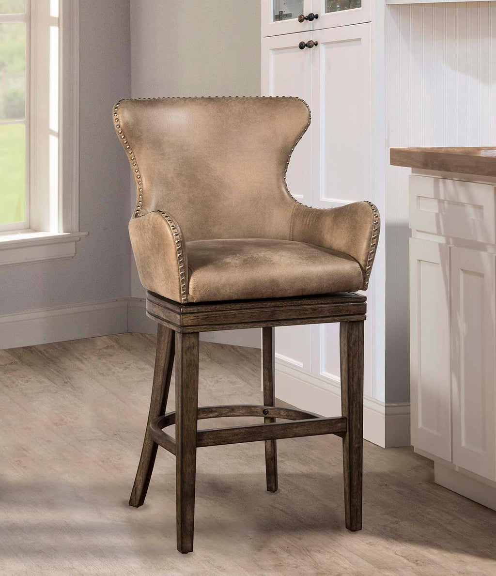 Rustic Gray Swivel Counter Stool D3378