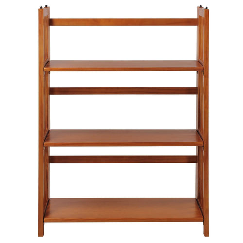 3 Shelf Folding Stackable Bookcase Chestnut S598040