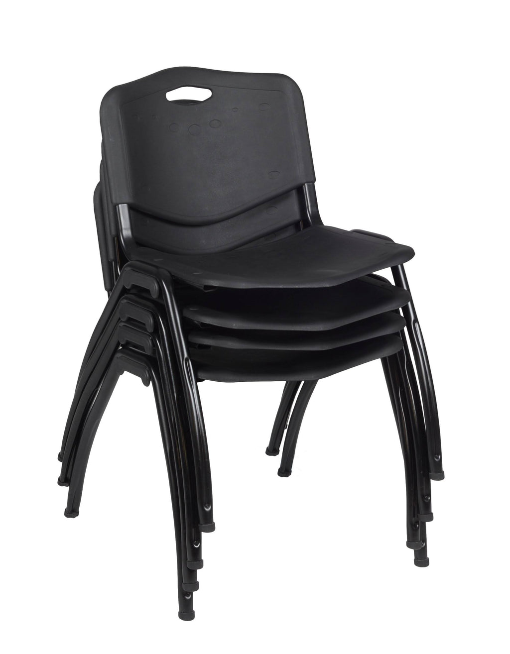 Grey Square Breakroom Table & 4 Stack Chairs V219510